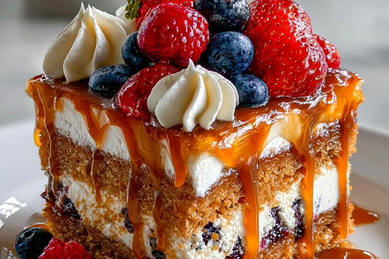 Cooking process for Layered Berry Cream Cake