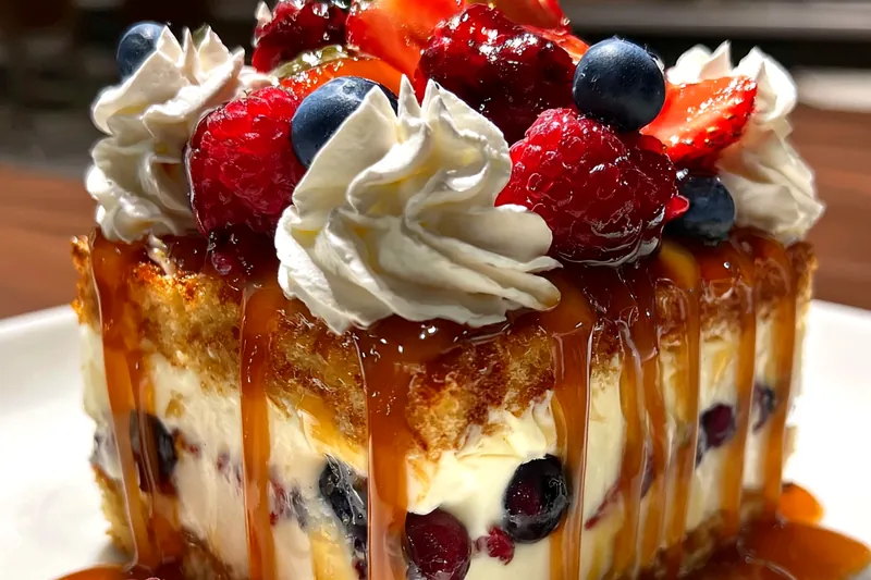 Fresh ingredients for Layered Berry Cream Cake