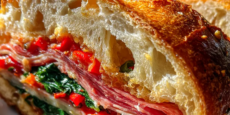 Layered Italian Picnic Sandwich