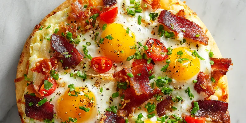 Loaded English Muffin Breakfast Pizza
