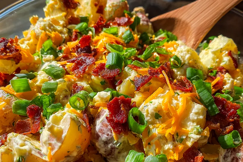 Fresh ingredients for Loaded Potato Salad Delight