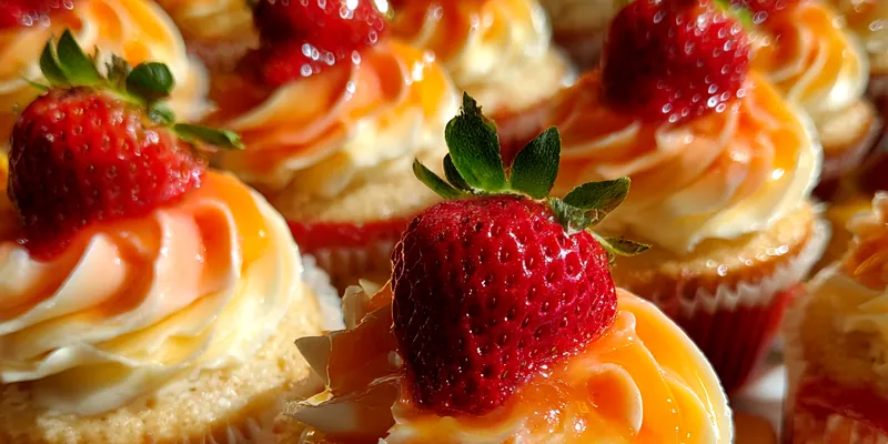 Mango Strawberry Cupcakes Delight