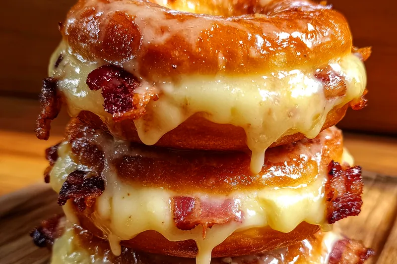 Fresh ingredients for Maple Bacon Donut Stack