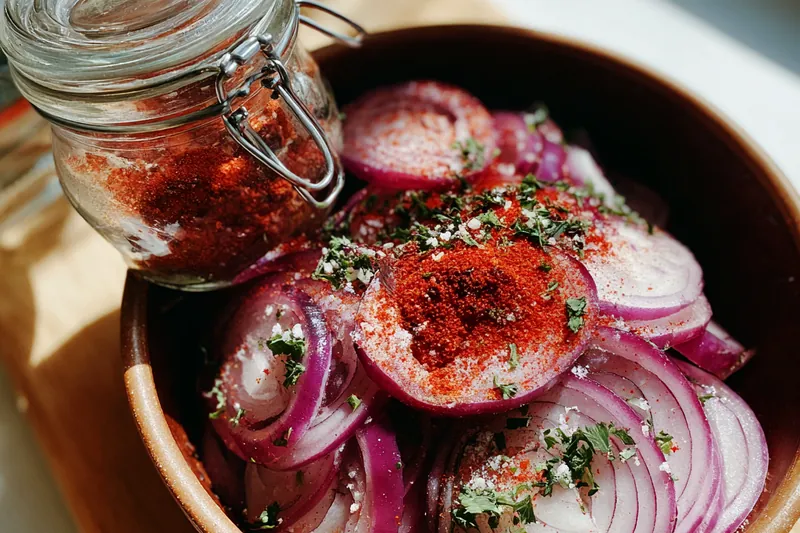 Cooking process for Marinated Onion Salad