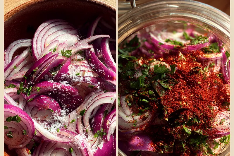 Fresh ingredients for Marinated Onion Salad