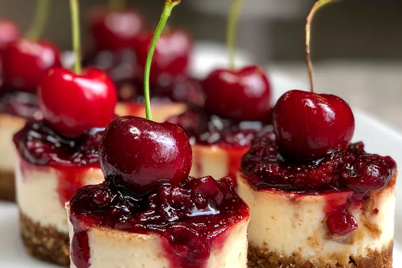 Cooking process for Mini Cherry Cheesecake Bites