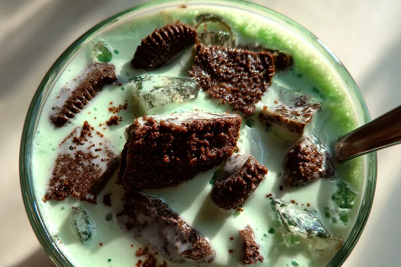 Cooking process for Mint Cookie Milkshake Delight