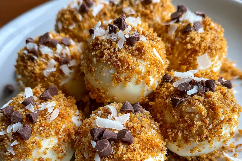 An assortment of ingredients for Creamy Dessert Balls Delight arranged beautifully.