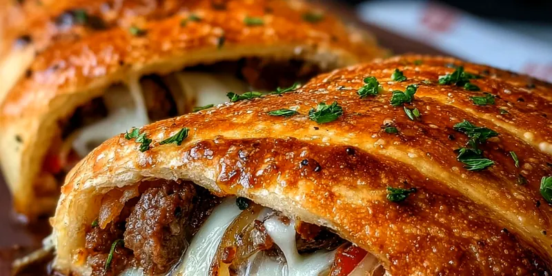 Mozzarella Cheesesteak Stromboli