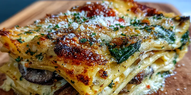 Creamy Spinach Mushroom Lasagna