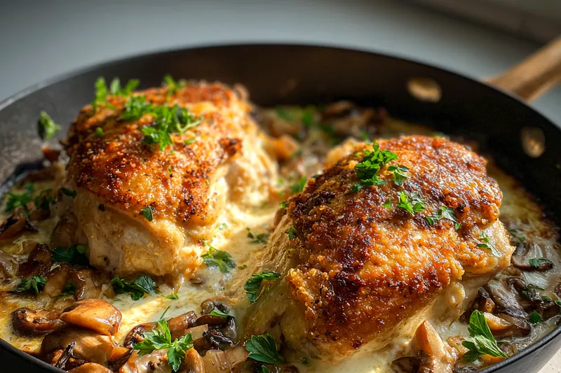 Fresh ingredients for Mushroom Stuffed Chicken