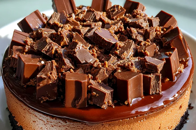 Cooking process for No-Bake Chocolate KitKat Cake