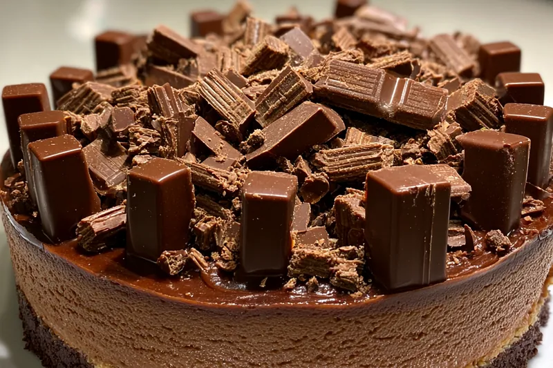 Fresh ingredients for No-Bake Chocolate KitKat Cake