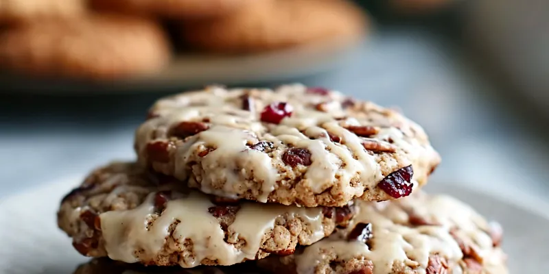 No-Bake Cranberry Pecan Praline Cookies
