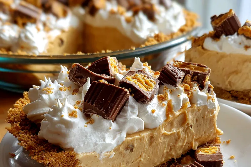 Cooking process for No Bake Snickers Pie