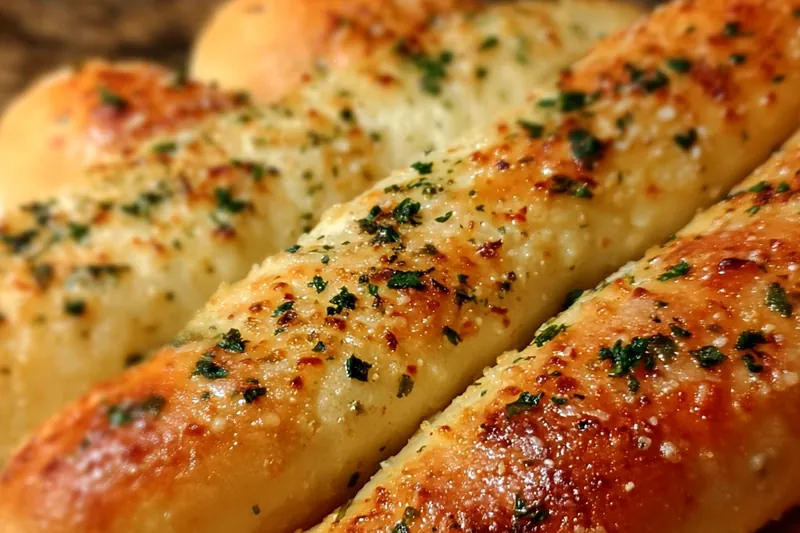 Breadstick dough being shaped into long ropes on a floured surface, showing the proper technique for creating uniform breadsticks