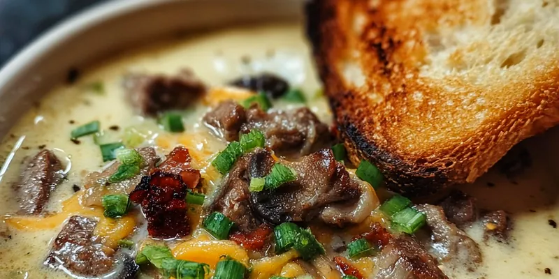 One-Pot Philly Cheesesteak Soup