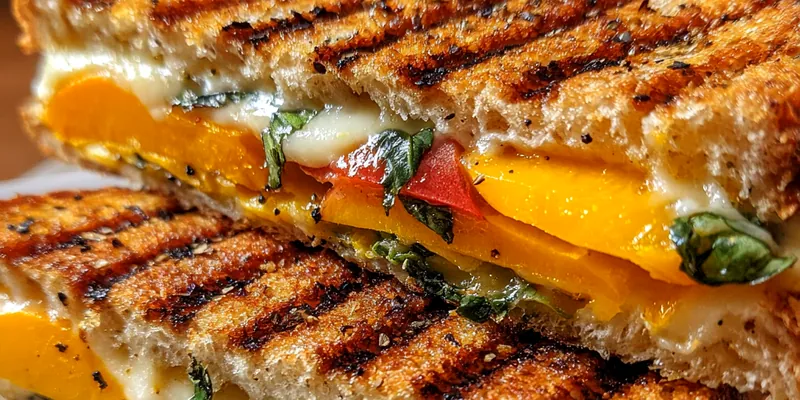 Peach Basil Grilled Cheese