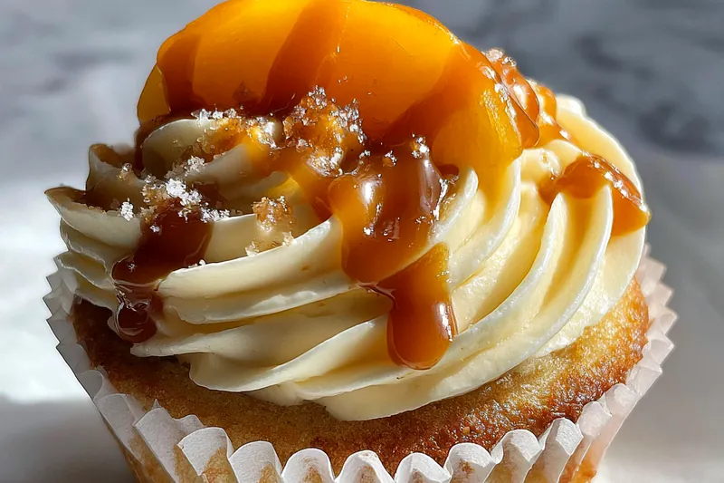 Cooking process for Peach Caramel Cupcakes Delight