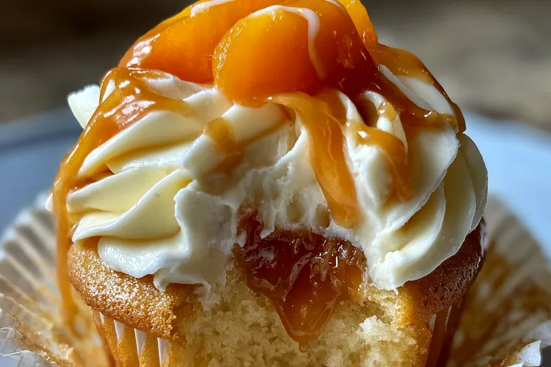 Fresh ingredients for Peach Caramel Cupcakes Delight