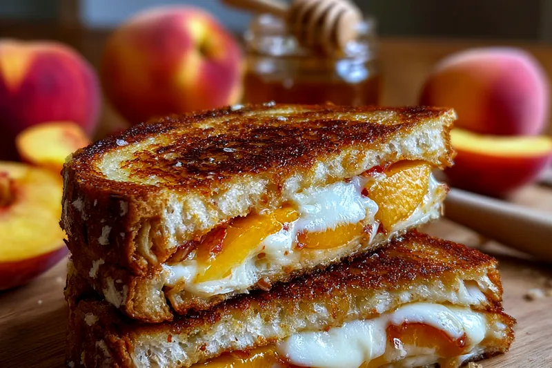 Cooking process for Peach Cheddar Grilled Sandwich