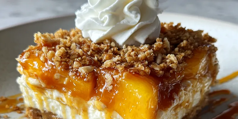 Peach Cobbler Cheesecake Delight