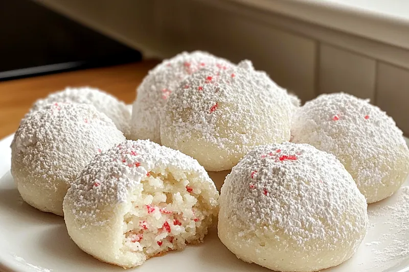 A close-up shot of Festive Peppermint Cookies cooling on a wire rack after baking.