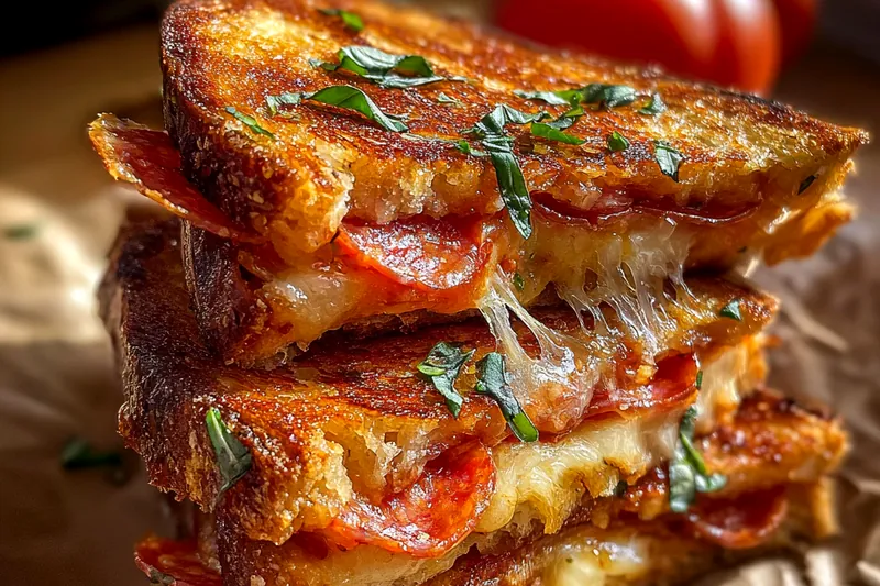 Cooking process for Pepperoni Cheese Sandwich Delight