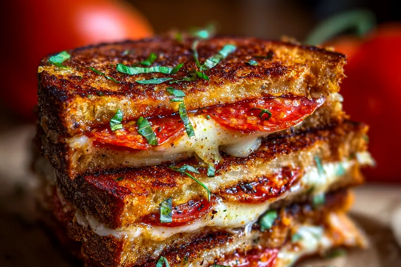 Fresh ingredients for Pepperoni Cheese Sandwich Delight