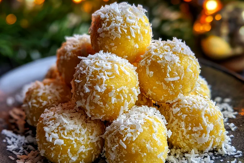 A close-up view of the baking process for Festive Pineapple Coconut Treats, showcasing the golden-brown color and delicious texture.