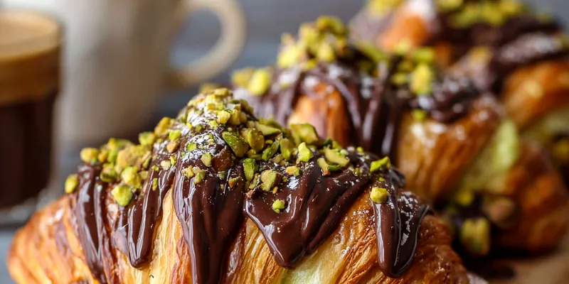 Pistachio Chocolate Croissants - Nutty &amp; Decadent