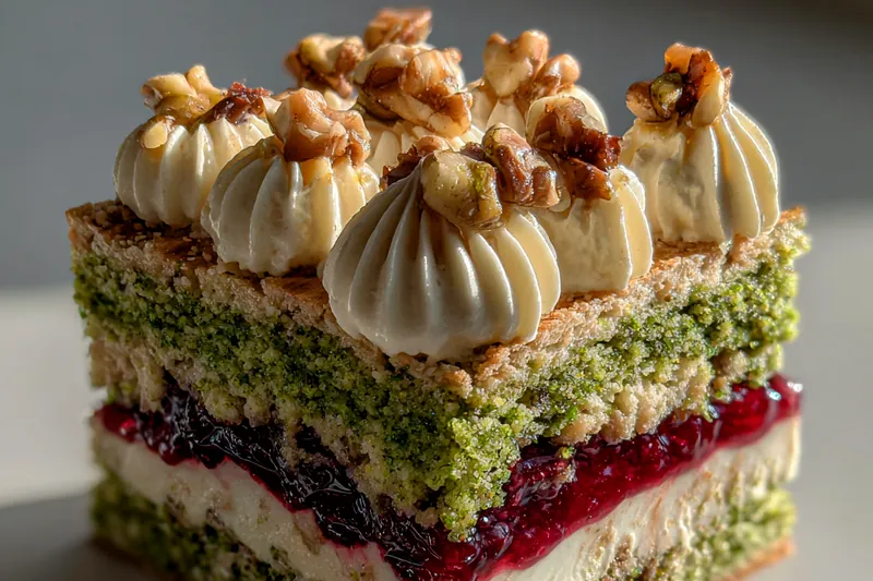 Cooking process for Pistachio Raspberry Cake