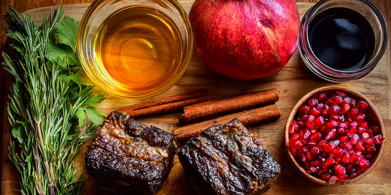 Pomegranate Braised Short Ribs with Creamy Polenta