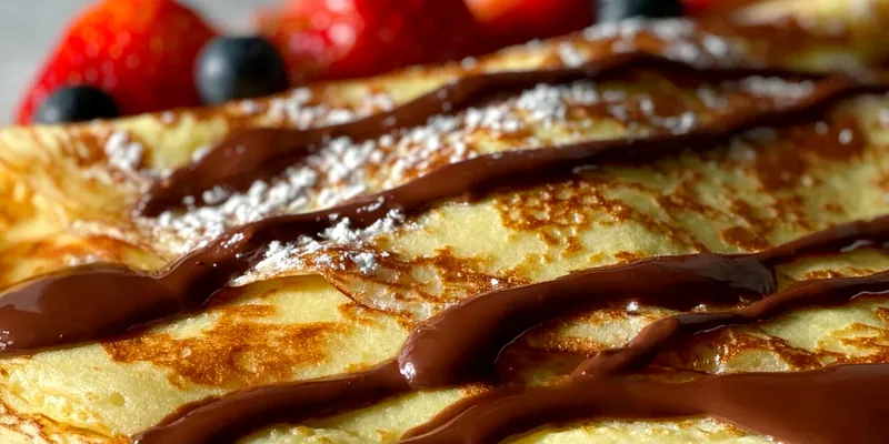 Portion of Two Folded Crepes