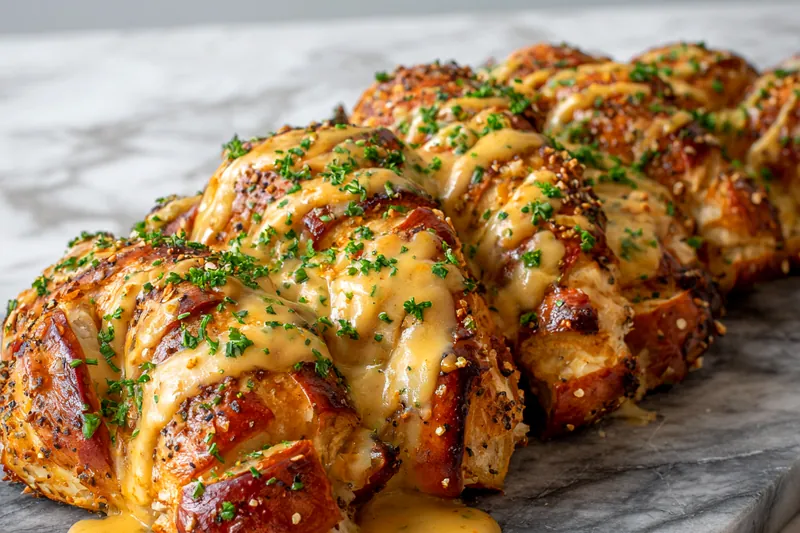 Fresh ingredients for Pretzel Chicken and sauce