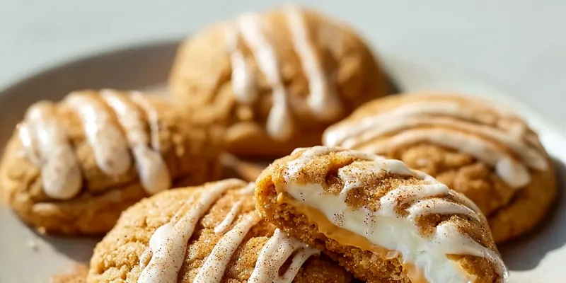 Pumpkin Snickerdoodle Cookies with Cream Cheese Glaze