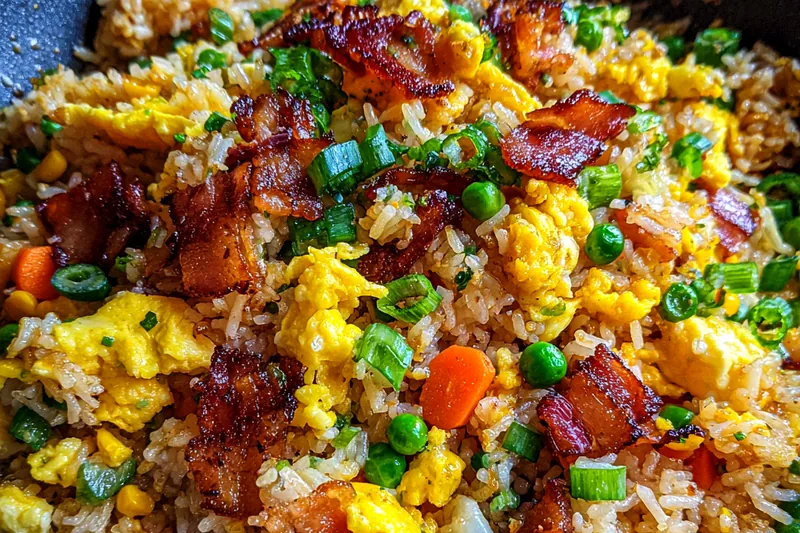 Cooking process for Quick Breakfast Fried Rice