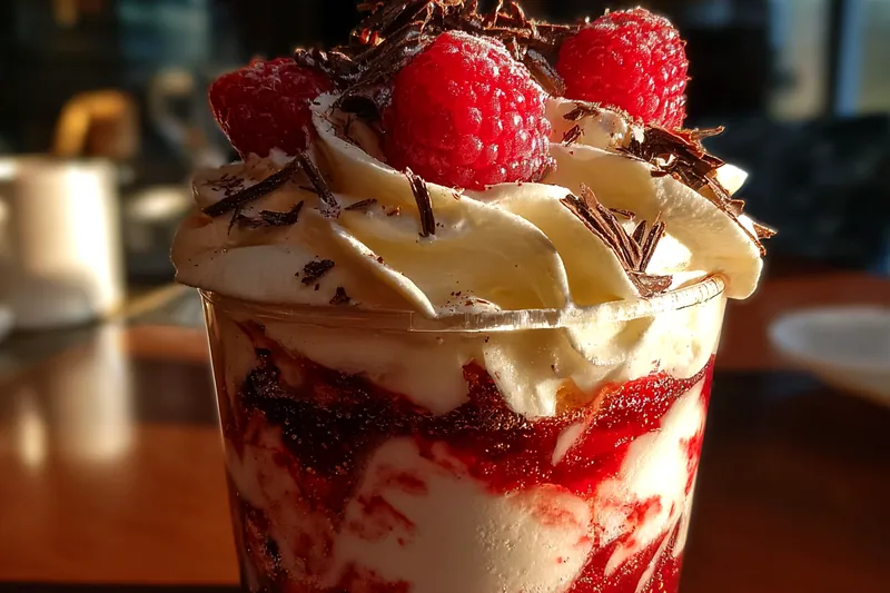 Cooking process for Raspberry Cream Parfait