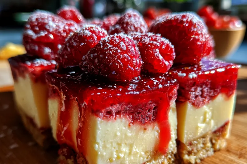 Cooking process for Raspberry Velvet Cheesecake Bars