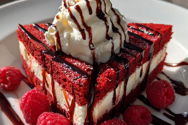 Fresh ingredients for Red Velvet Cheesecake Delight