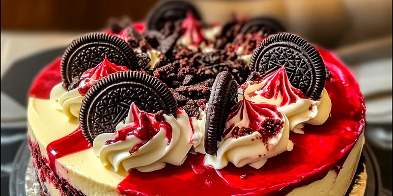 Red Velvet Oreo Cheesecake