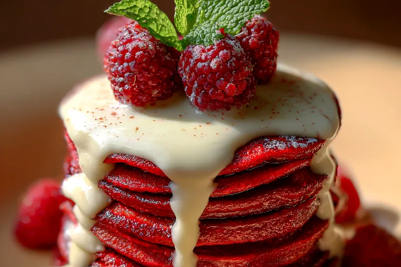 Cooking process for Red Velvet Pancakes Delight