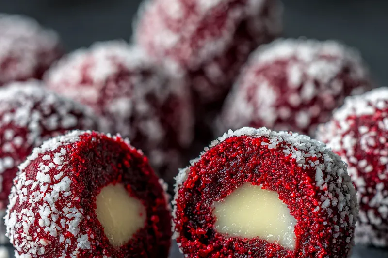 Fresh ingredients for Red Velvet Snowball Bites