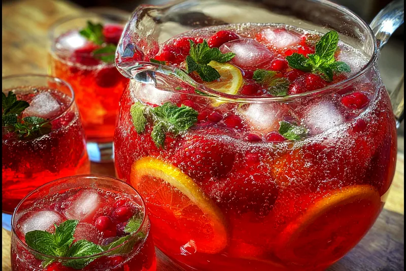 Fresh ingredients for Refreshing Berry Citrus Punch