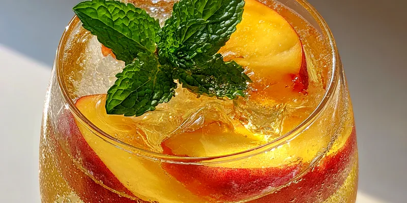 Refreshing Peach Mint Cooler