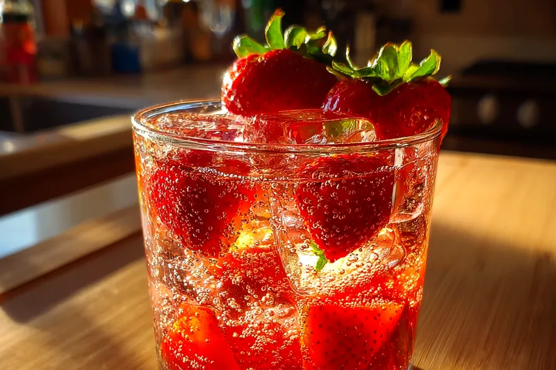 Cooking process for Refreshing Strawberry Sparkling Drink