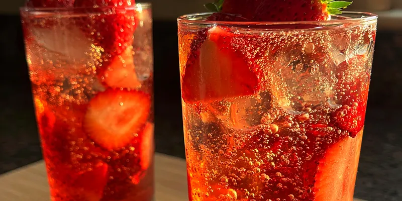 Refreshing Strawberry Sparkling Drink