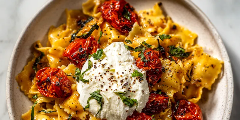 Roasted Tomato and Garlic Ricotta Pasta