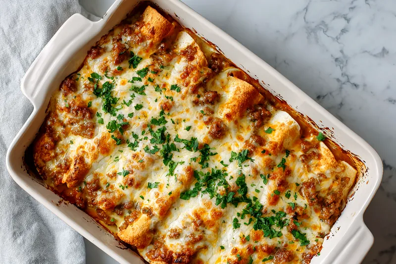 Fresh ingredients for sausage gravy breakfast enchiladas