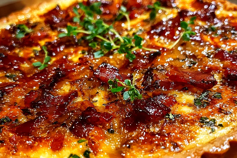 Cooking process for Savory Bacon Onion Tart